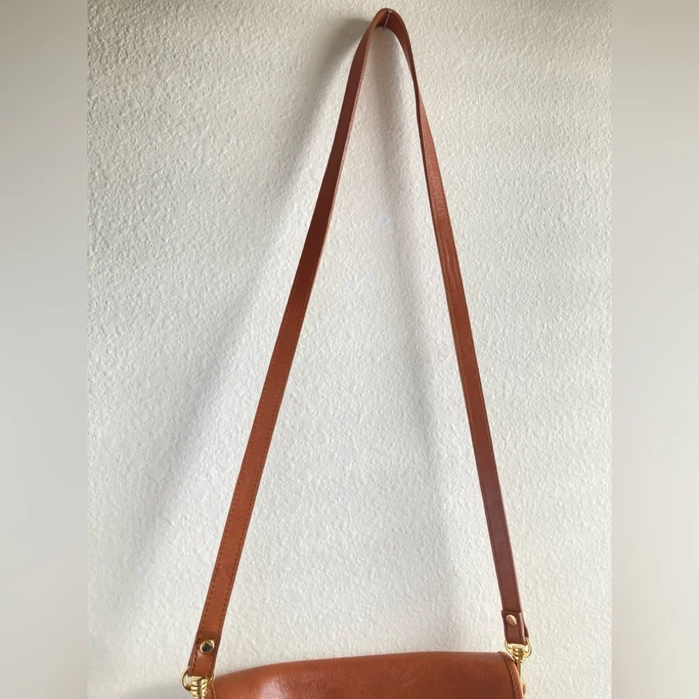 Classic Caramel Leather Crossbody Bag by Hunt Club - Picture 6 of 13